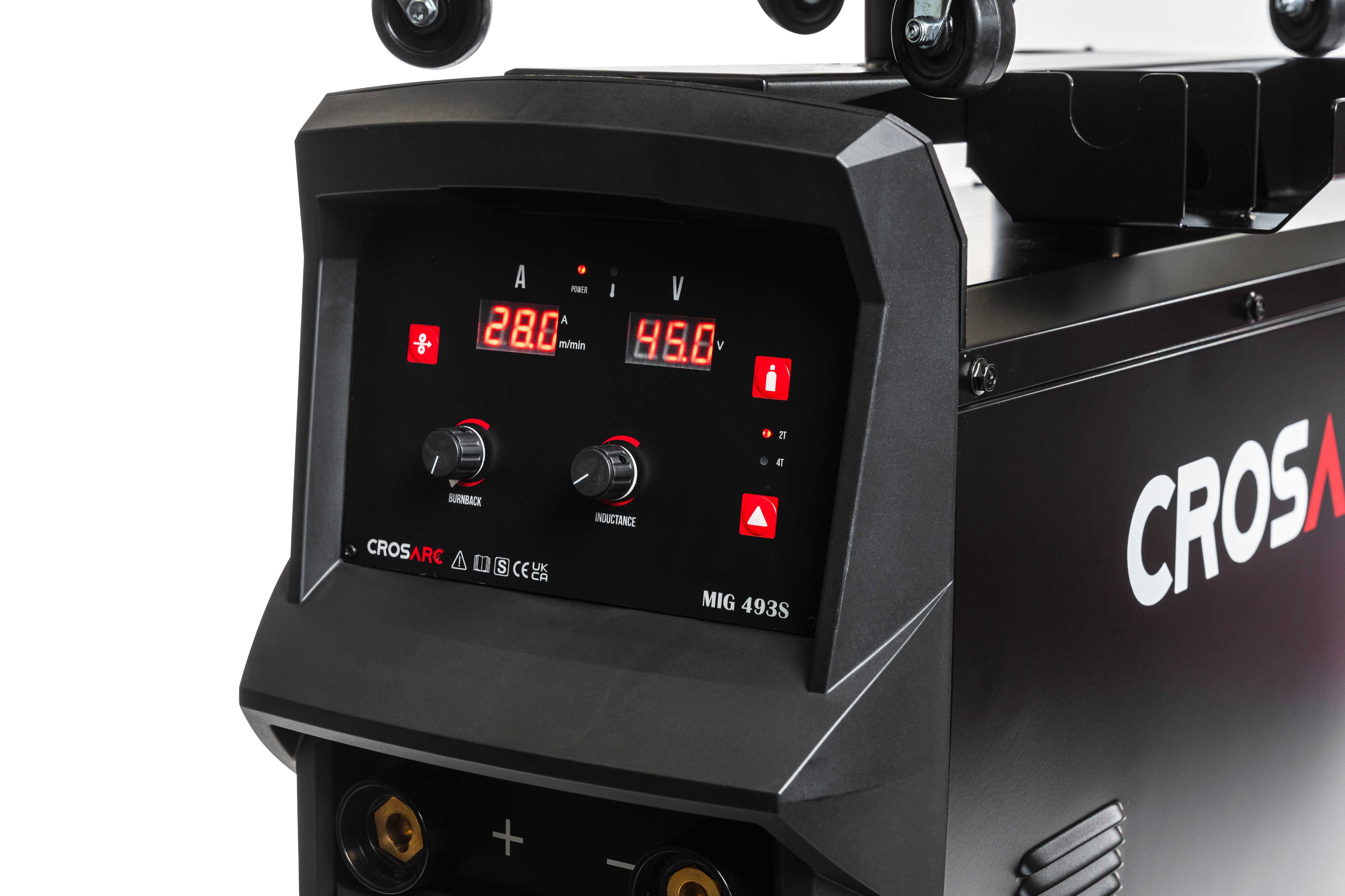 CROSARC MIG Inverter Welder (493S) - Water Cooled Upper Angle Display