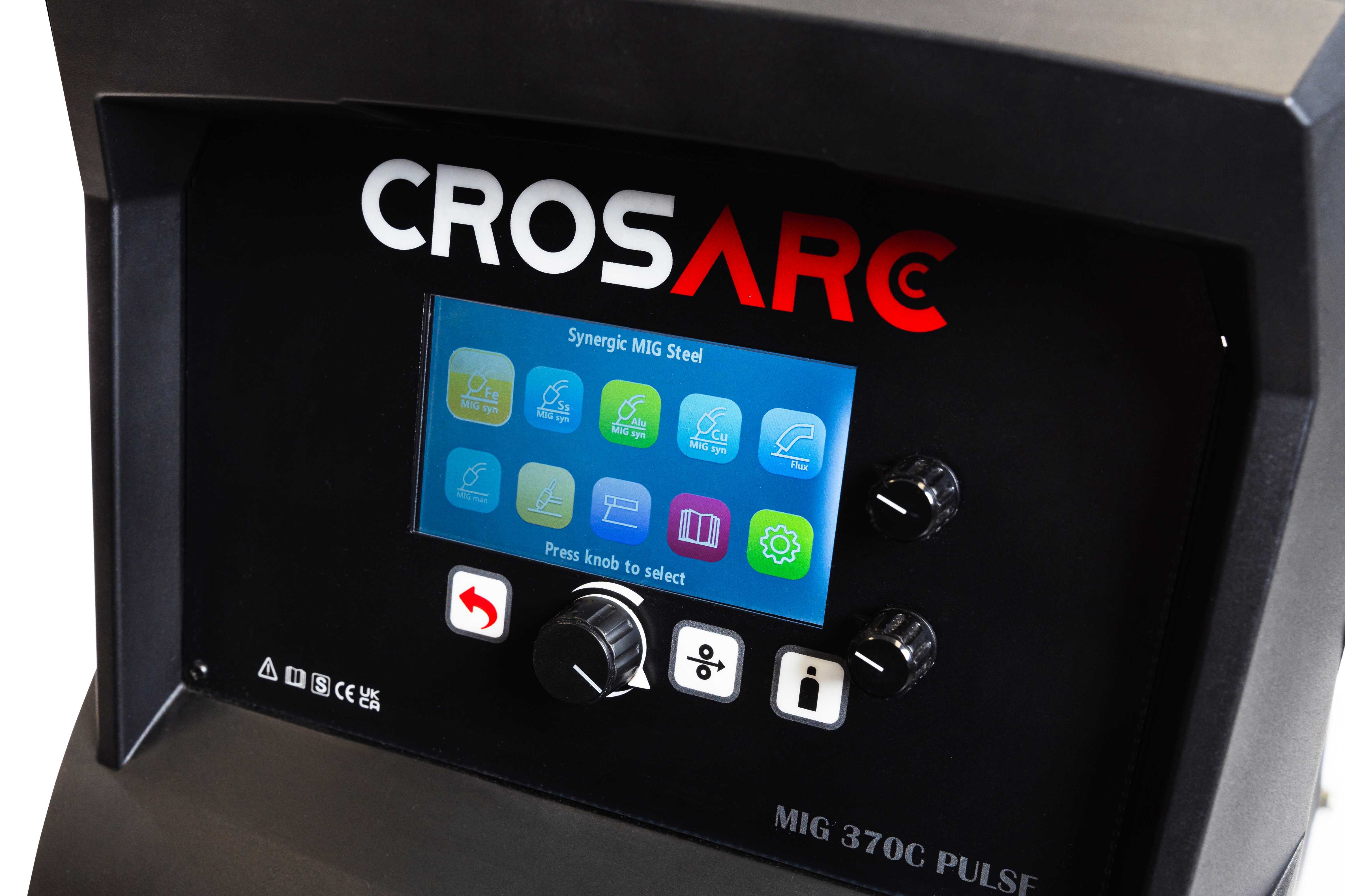 CROSARC MIG Pulse Multi Process (370C) - Air Cooled Angle Display